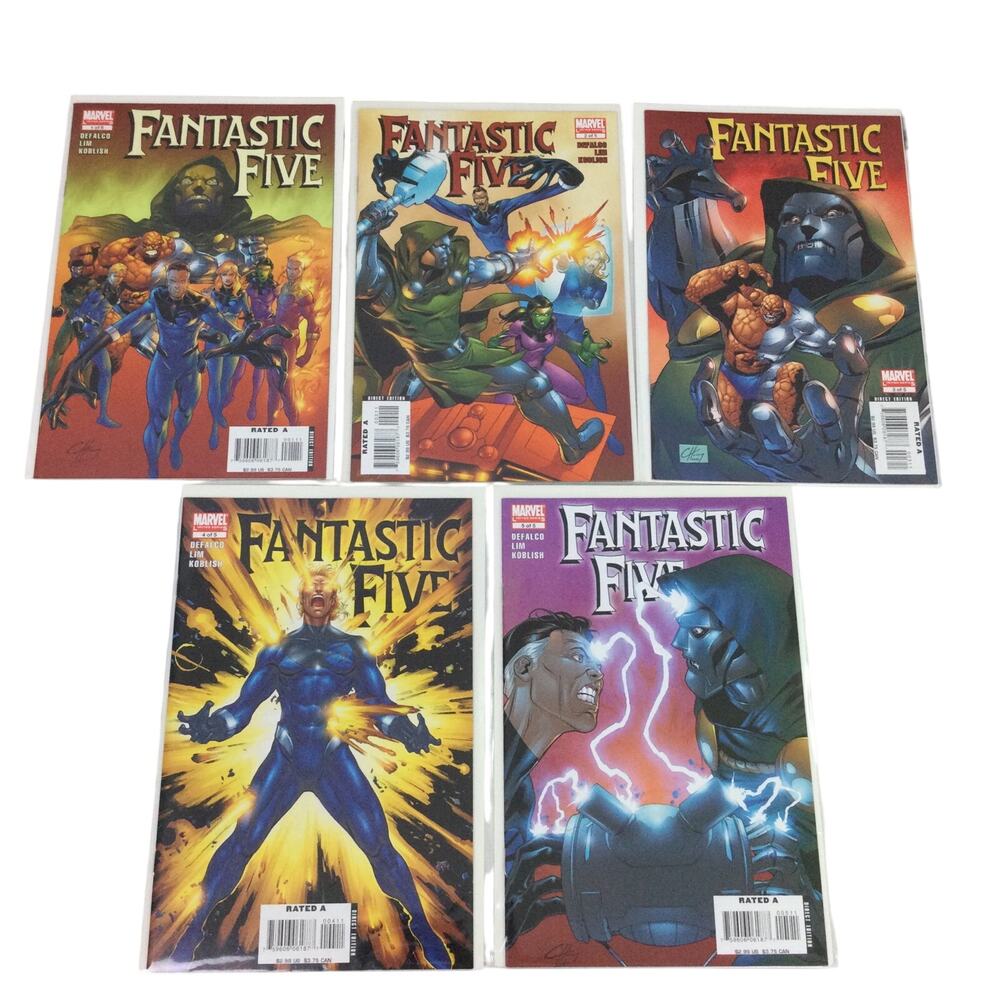 Marvel Limited Series Fantastic Five 2007 #1-5 Five Comic Book Bundle Rated A